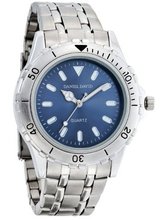 Daniel David Fashion Sport - Large Metal Bracelet & Unidirectional Bezel with Blue Dial HA0475