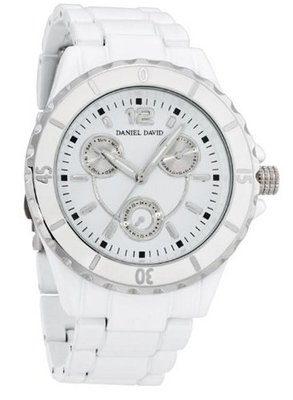 Daniel David HA0211 - Fashion - White Bracelet & Dial Boyfriend Style