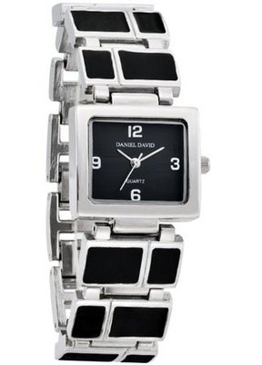 Daniel David HA0218 - Casual - Black Dial & Silver-tone Self-adjustable Links