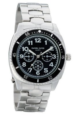 Daniel David HA0332 - Sport Classic - Stainless Steel Bracelet & Black Dial