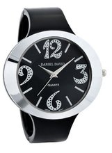 Daniel David HA0461 - Fashion - Black Large Numbers Dial & Black Bangle