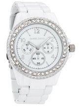 Daniel David HA0466 - Fashion Sport - Pure White Large Band & Dial with Rhinestone-accent Case