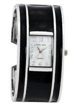 Daniel David Stylish Black & Silver-tone Bangle