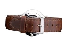Daniel Wellington Bristol Silver Brown Leather Buckle Strap with Pin of 18cm 0811DW