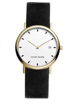 Danish Design IQ11Q272 Gold Tone Titanium Case White Dial Leather Band