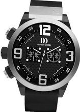 Danish Design #IQ12Q1021 Resin Band Black Dial Chronograph