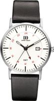 Danish Design IQ12Q1061 Black Leather Band White Dial Silver Stainless Steel