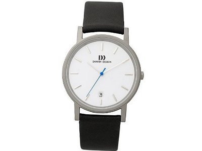 Danish Design IQ12Q171 Titanium Case White Dial Leather Band