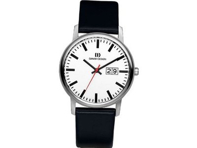 Danish Design IQ12Q974 Titanium Case White Dial Leather Band
