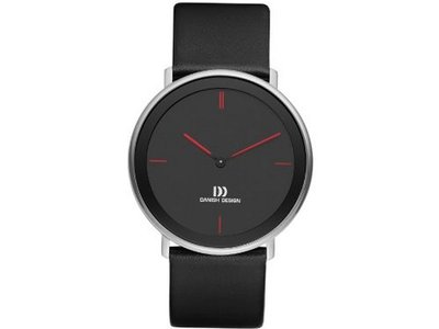 Danish Design Iq14q1010 Stainless Steel Case Black Leather Band And Dial