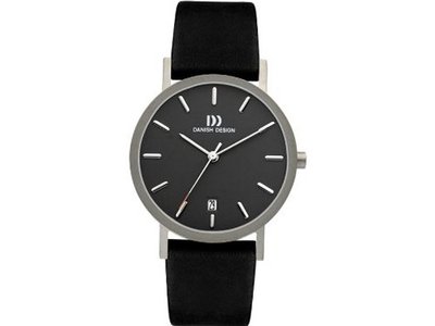 Danish Design IQ16Q171 Titanium Case Dark Gray Dial Leather Band