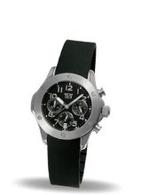 Davis Fashion Ladies sport Chronograph waterproof 50M Black rubber strap