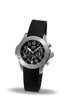Davis Fashion Ladies sport Chronograph waterproof 50M Black rubber strap