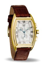 Davis 'Retro Desmond' with Chronograph, Barrel Case and Brown Leather Strap