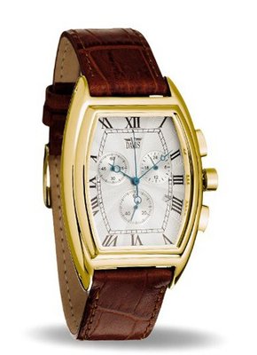 Davis 'Retro Desmond' with Chronograph, Barrel Case and Brown Leather Strap