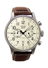 Davis Vintage Aviator 42mm Waterresist 50M Chronograph Brown Leather strap