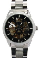 Daybird Black skeleton bone Dial Automatic Stainless Steel es