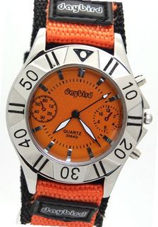 Daybird Orange Fabric es with Quartz Movement