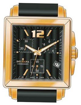 Delbana Lucerne Rectangular Chronograph 967500L BLK