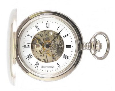Desperado "Lincoln City" 17 Jewel Wind Up Mechanical Chrome Pocket