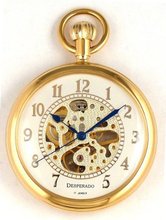 Desperado "Linden" Gold Plated Skeletonized Mechanical Pocket