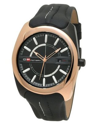 DFactory DFB020LBB White Label Black Dial Black Leather Strap