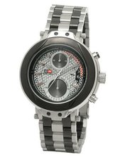 DFactory DFU011CNC Black Label Silver Dial Bracelet Chronograph