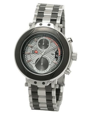 DFactory DFU011CNC Black Label Silver Dial Bracelet Chronograph