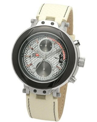 DFactory DFU011YWW Black Label Silver Dial Leather Chronograph