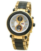 DFactory DFU016JWI Black Label Silver Dial Bracelet Chronograph