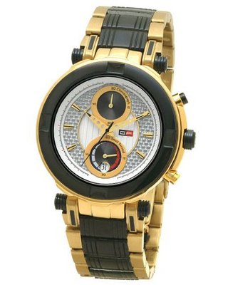 DFactory DFU016JWI Black Label Silver Dial Bracelet Chronograph