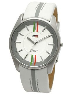uDfactory DFactory DFC003ZWE White Label White Dial White Leather Strap 