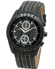 uDfactory DFactory DFU012WBB Black Label Black Dial Leather Chronograph 