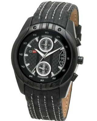 uDfactory DFactory DFU012WBB Black Label Black Dial Leather Chronograph 