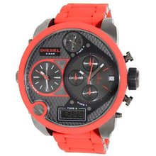 Diesel DZ7279 MR.Daddy Sba Oversize Gunmetal Dial Red Band  NEW
