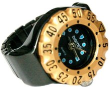 Lunar Diver Ring in Chrome with Gold Bezel