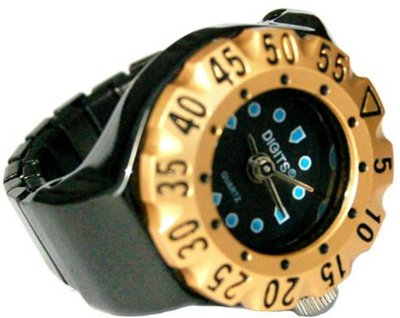 Lunar Diver Ring in Chrome with Gold Bezel