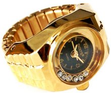 Lunar Floating Crystals in Gold Ring