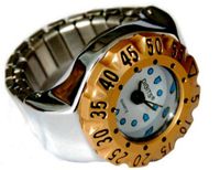 Stellar Diver Ring in Silver with Gold Bezel