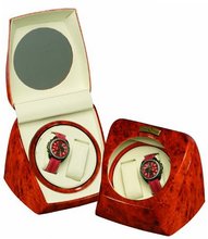 Burl Wood Finish 2 Winder, One Turntable With 4 Program Settings.