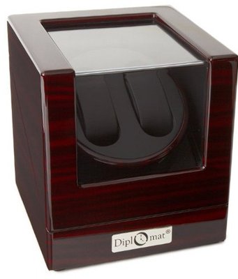 Diplomat 31-423 Ebony Wood Finish with Black Leather Interior and 4 Program Settings Winder