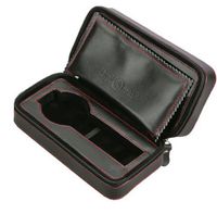 Diplomat 31-467 Black Leather Double Zippered Travel Case with Black Suede Interior Case