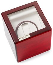 Diplomat Single Cherry Wood Winder with White Leatherette Interior