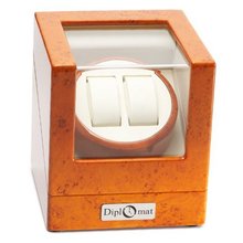 Mahogany Wood Finish 2 Winder With Cream Leatherette Interior, One Turntable With 4 Program Settings.