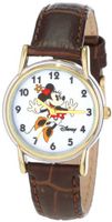 Disney D073S007 Minnie Mouse Brown Leather Strap