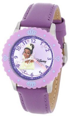 Disney Kids' W000046 Multi-Princess Stainless Steel Time Teacher