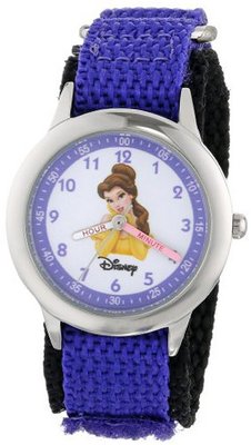 Disney Kids' W000053 Multi-Princess Stainless Steel Time Teacher