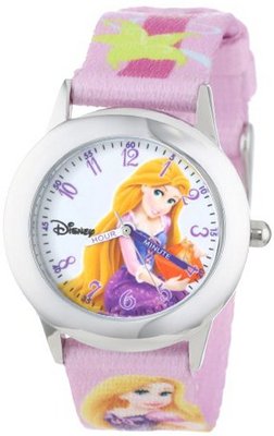Disney Kids' W000862 Rapunzel Stainless Steel Tiem Teacher Printed Strap