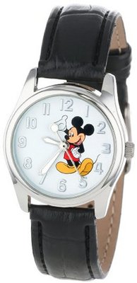 Disney MCK810 Mickey Mouse Silver Case Black Strap