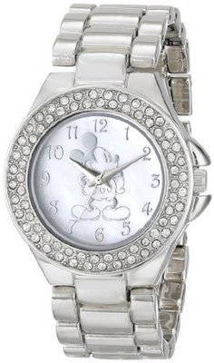 Disney MK2055 Mickey Mouse Mother-of-Pearl Dial Silver-Tone Bracelet